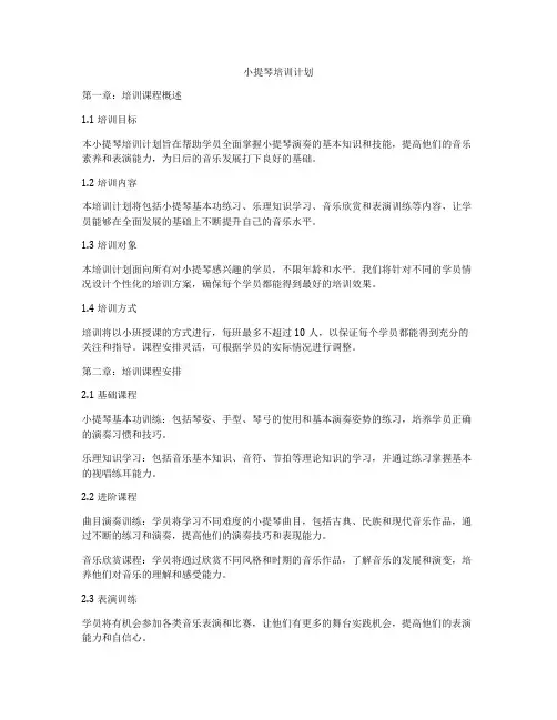 小提琴培训计划