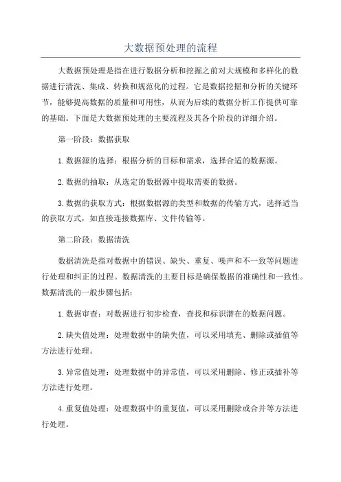 大数据预处理的流程