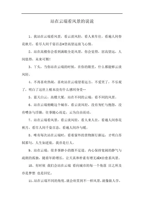 站在云端看风景的说说