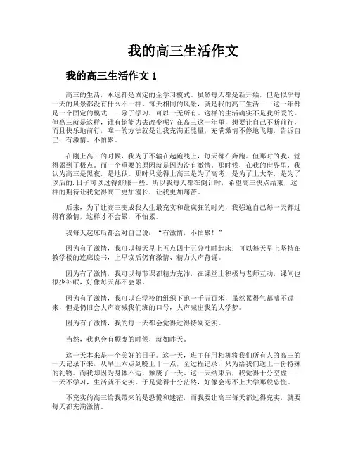 我的高三生活作文