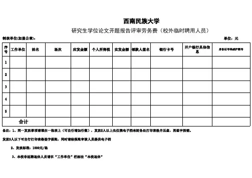 校外临时聘用人员(含非返聘退休人员)领款表2019版