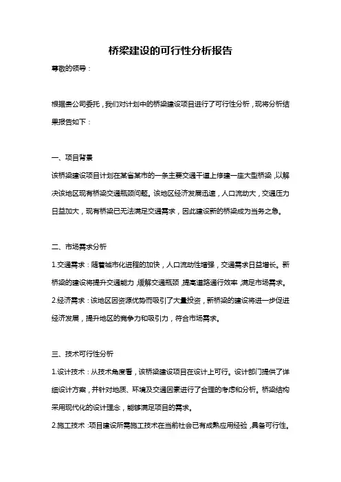 桥梁建设的可行性分析报告