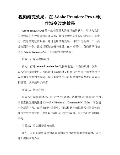 视频渐变效果 在Adobe Premiere Pro中制作渐变过渡效果