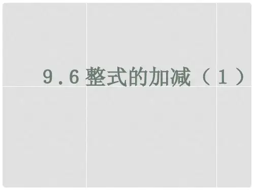 上海市松江区七年级数学上册 9.6 整式的加减(1)整式去