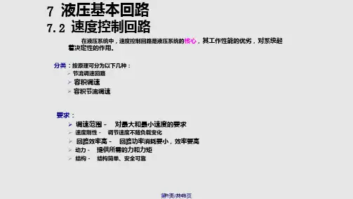 液压基本回路速控制回路节流调速回路学习教案
