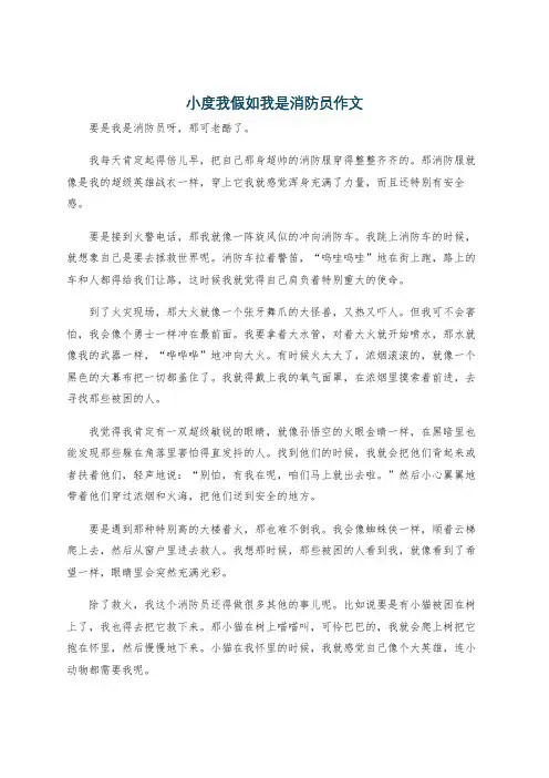 小度我假如我是消防员作文