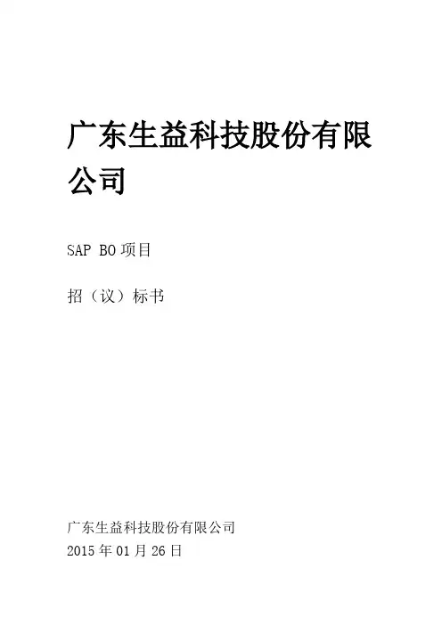 广东生益科技SAP BO项目招标书