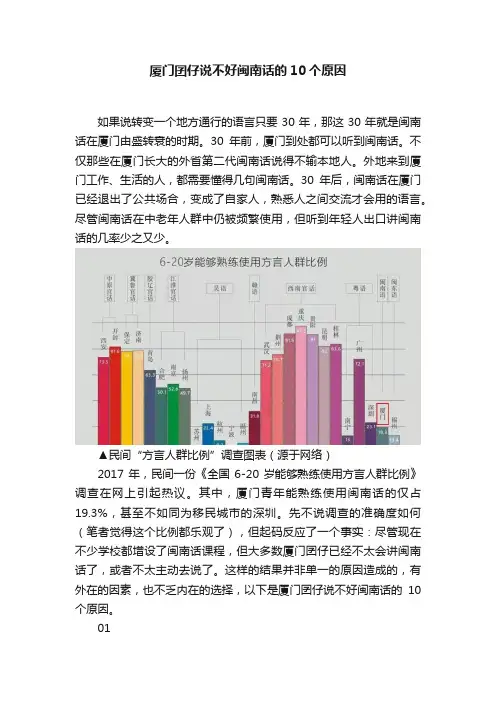 厦门囝仔说不好闽南话的10个原因