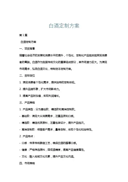 白酒定制方案