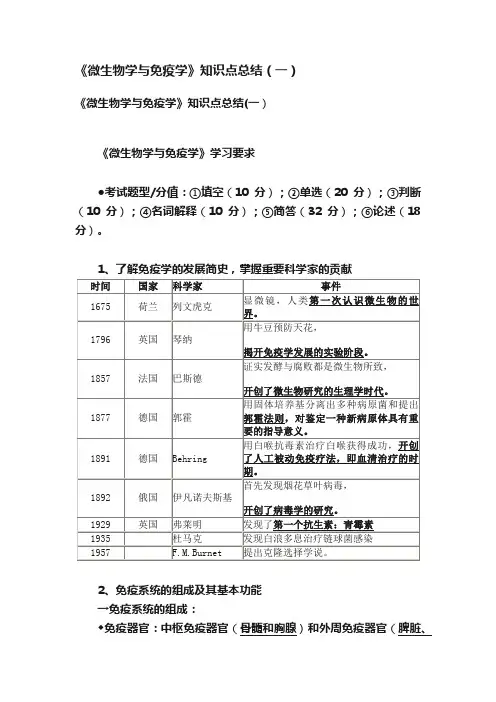 《微生物学与免疫学》知识点总结（一）