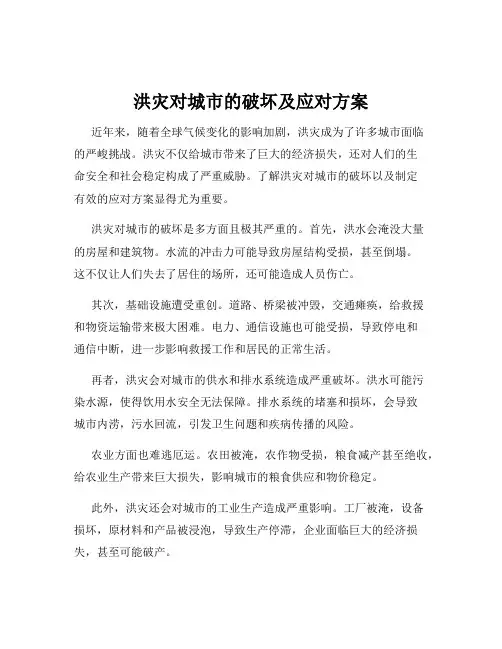 洪灾对城市的破坏及应对方案