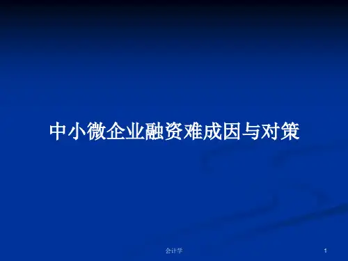 中小微企业融资难成因与对策PPT学习教案
