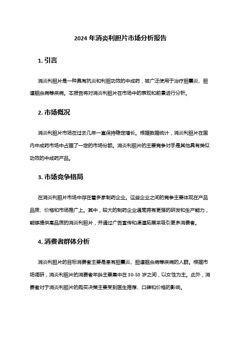 2024年消炎利胆片市场分析报告