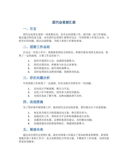 团代会思想汇报