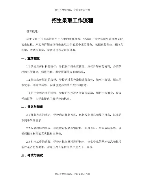 招生录取工作流程