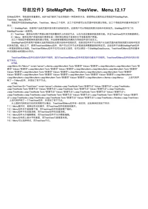 导航控件》SiteMapPath、TreeView、Menu.12.17