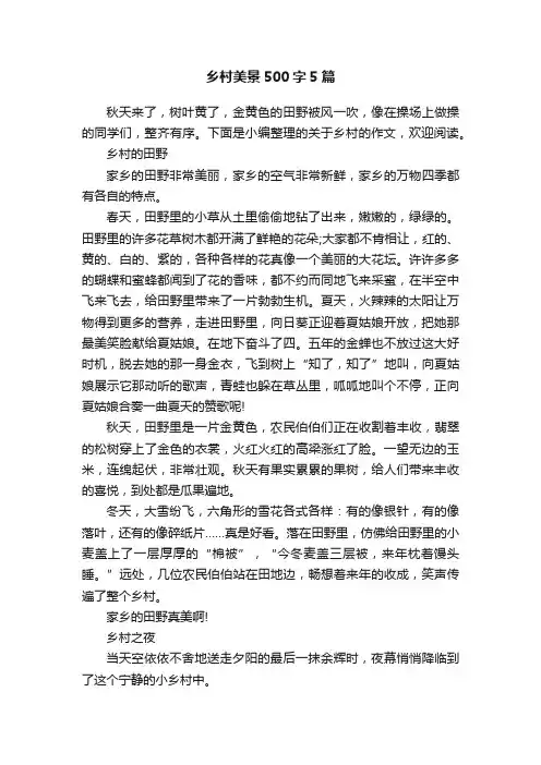 乡村美景500字5篇
