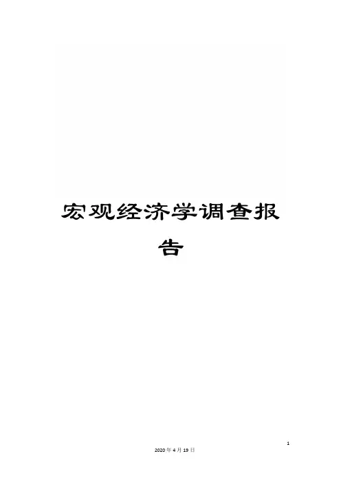宏观经济学调查报告