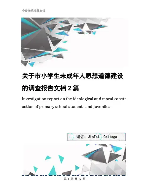 关于市小学生未成年人思想道德建设的调查报告文档2篇