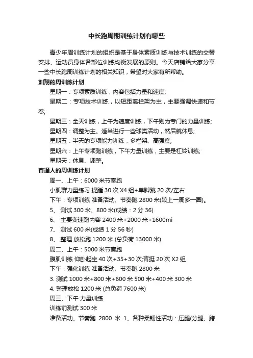 中长跑周期训练计划有哪些