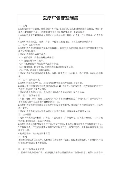 医疗广告管理制度