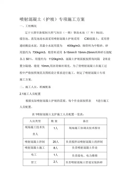 喷射混凝土施工方案(完整版)