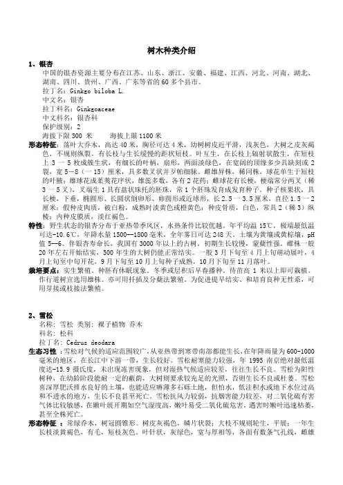 树木种类介绍