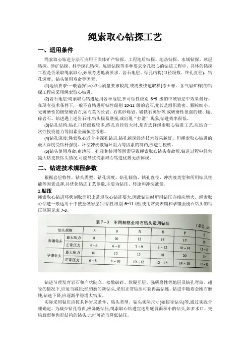 绳索取心钻探工艺
