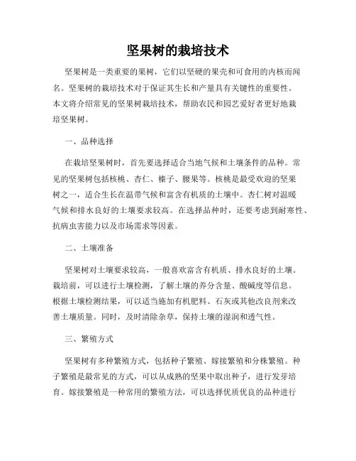 坚果树的栽培技术