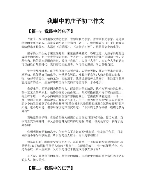 我眼中的庄子初三作文