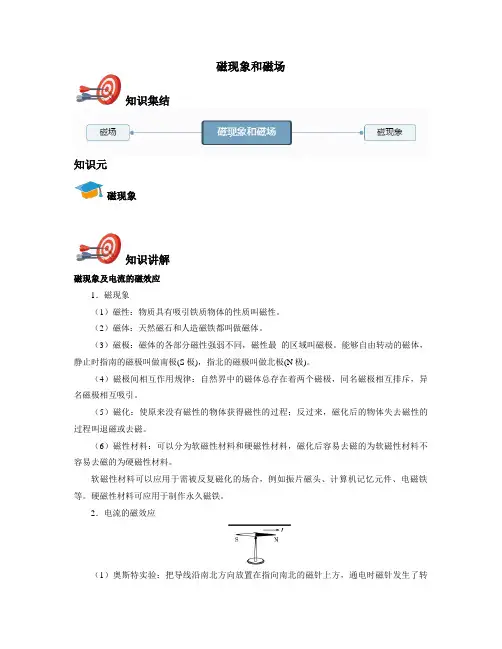 高中物理选修3-1-磁现象和磁场