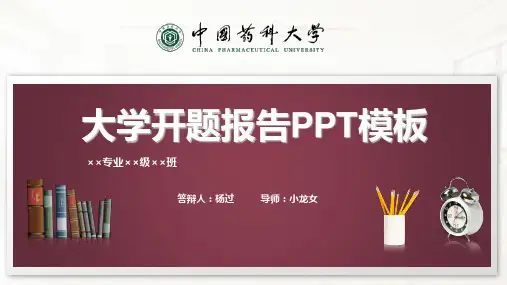 中国药科大学开题报告PPT模板