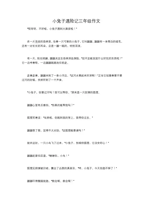 小兔子遇险记三年级作文