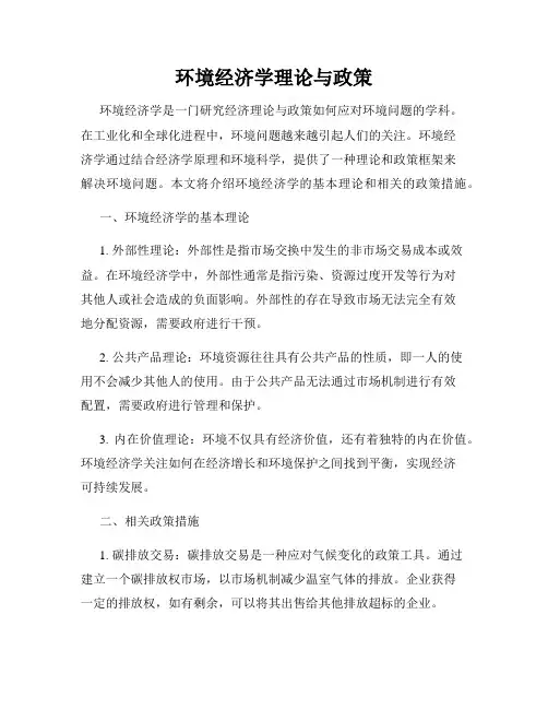 环境经济学理论与政策