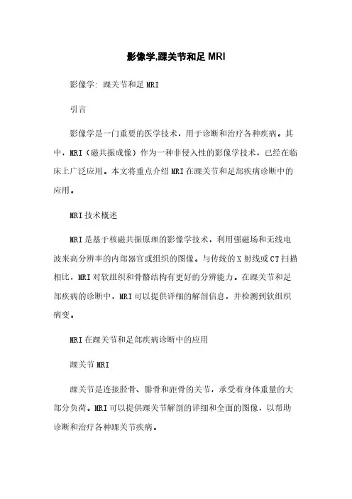 影像学,踝关节和足MRI简版