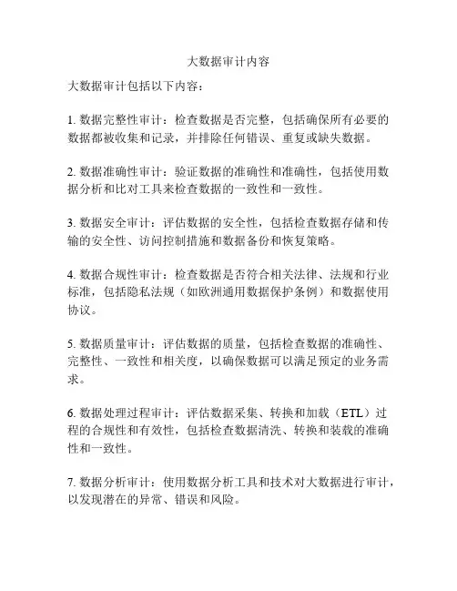 大数据审计内容