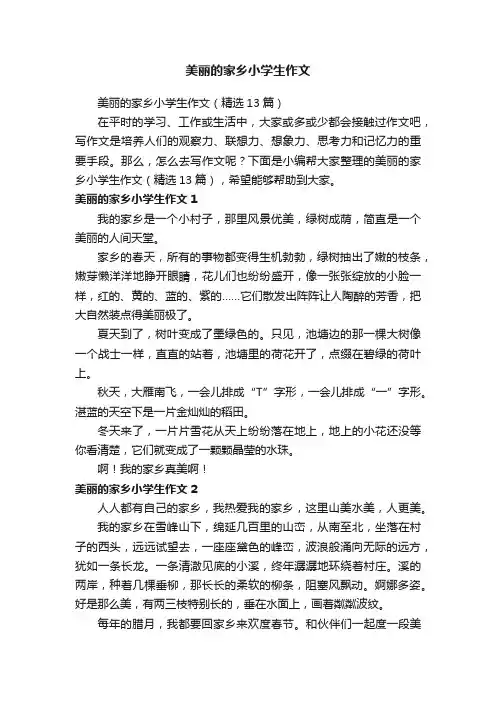 美丽的家乡小学生作文