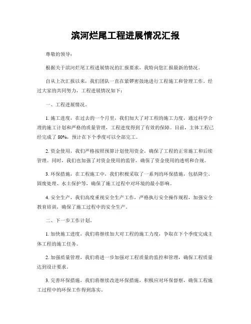 滨河烂尾工程进展情况汇报