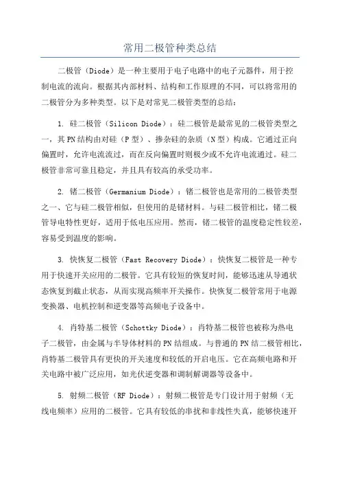 常用二极管种类总结