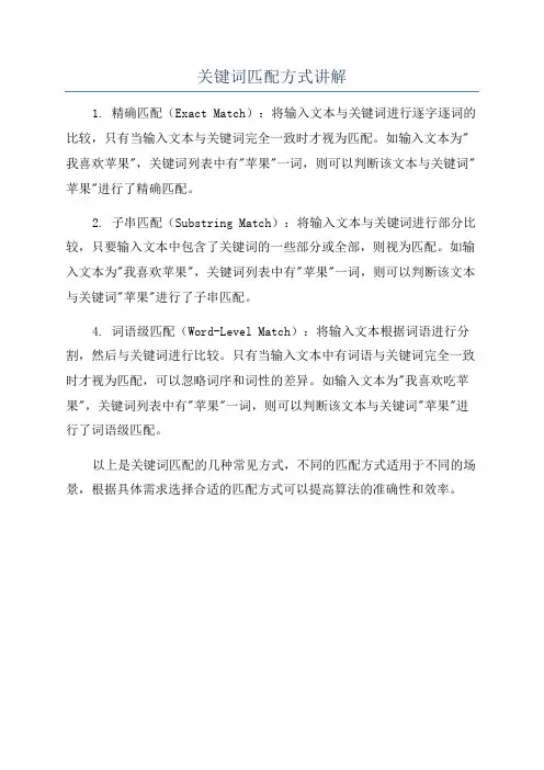 关键词匹配方式讲解
