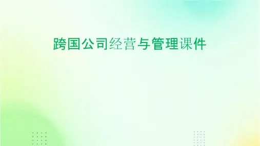 跨国公司经营与管理课件