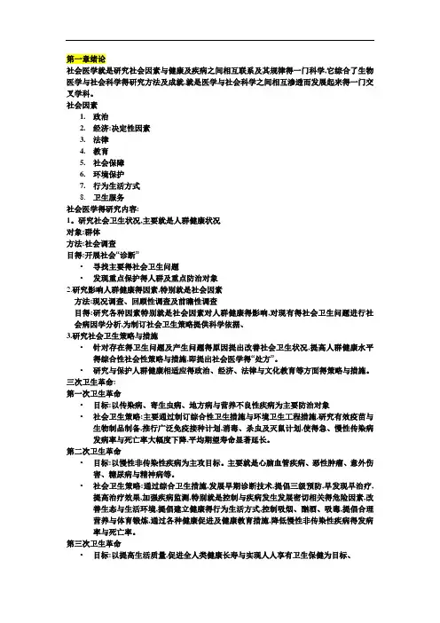 社会医学重点整理