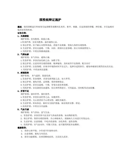 颈椎病的辩证施护1
