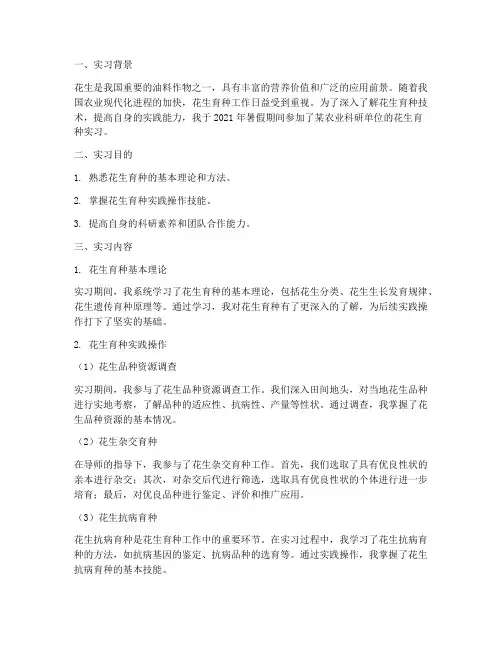 花生育种实习报告