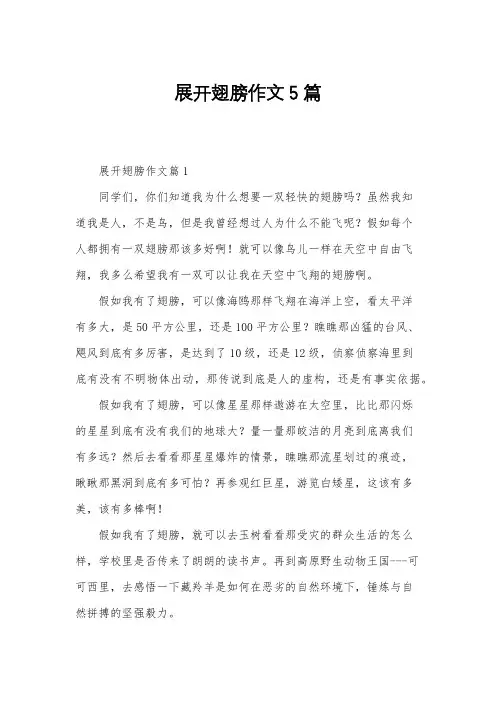 展开翅膀作文5篇