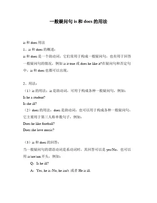 一般疑问句is和does的用法