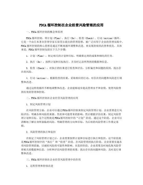 PDCA循环控制在企业经营风险管理的应用