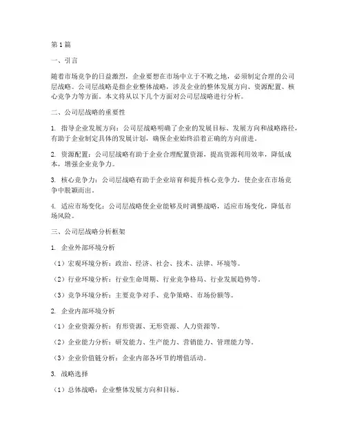 一_公司层战略分析(2篇)