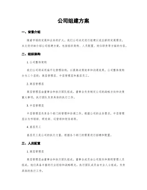 公司组建方案