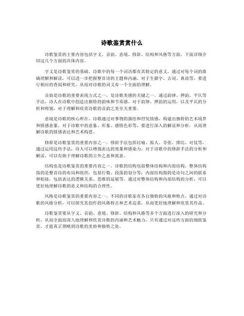 诗歌鉴赏赏什么